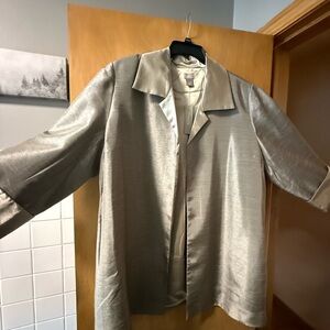 Chico's Shimmering Silver Gold Jacket